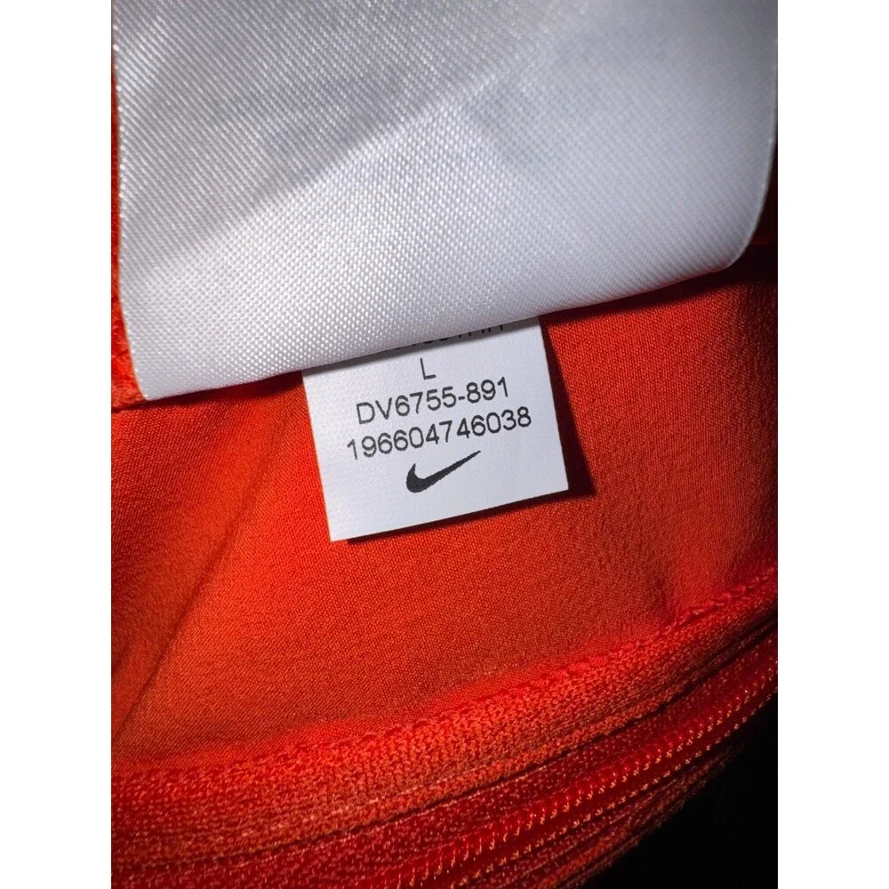 Mens L Nike NCAA Syracuse Orange Football Team Issued 1/2 Zip Hooded Jacket ACC